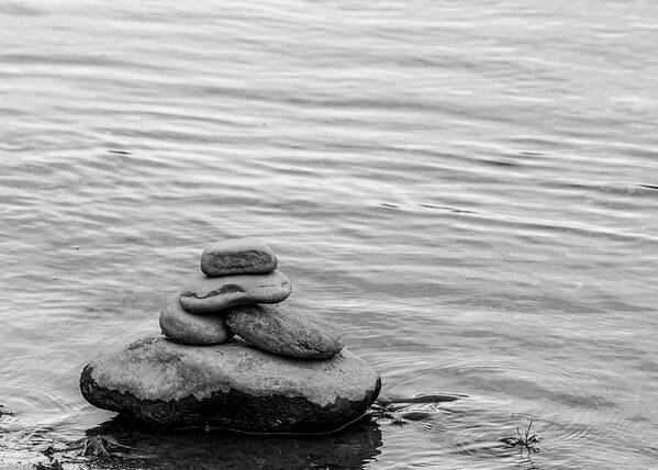 Zen Poster featuring the photograph Black and White Photography - Zen by Amelia Pearn