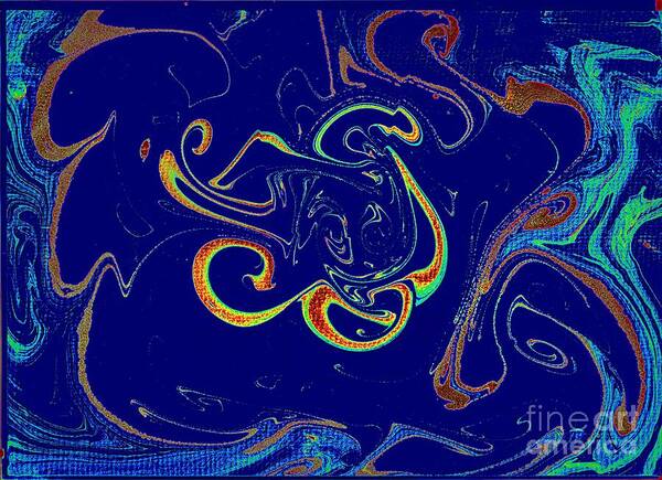 Blue Swirl Poster by Len-Stanley Yesh - Fine Art America
