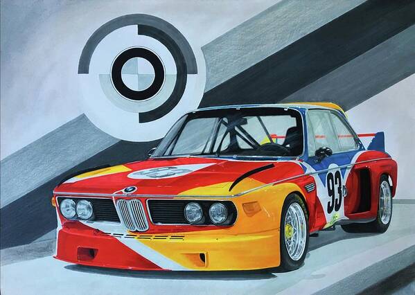 BMW E9 CSL Art Car Poster