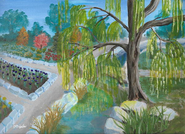 Willow Poster featuring the painting Botanical Garden by David Bigelow