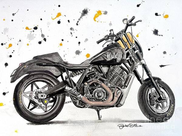 Buell Poster featuring the drawing Sport Cruiser by Joshua Navarra