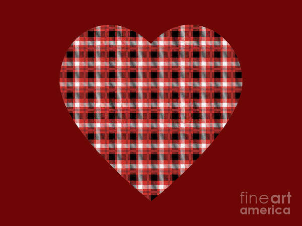 Buffalo Plaid Shirt Poster featuring the digital art Buffalo plaid shirt, womens valentine shirt, vday shirt, buffalo plaid valentines shirt, valentines by David Millenheft
