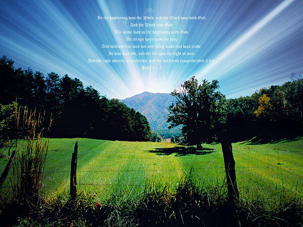 Cades Cove Poster featuring the photograph Cades Cove Sunburst John 1vs1to5 by Mike McBrayer