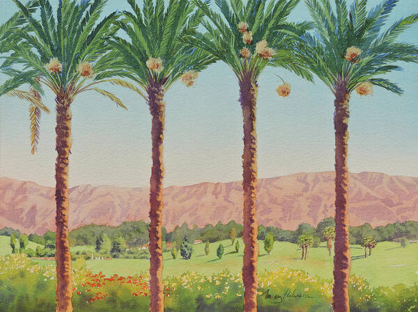 Golf Poster featuring the painting California Golf Course by Mary Helmreich