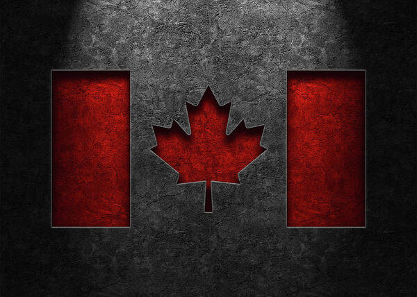 Abstract Poster featuring the photograph Canadian Flag Stone Texture Repost by Brian Carson