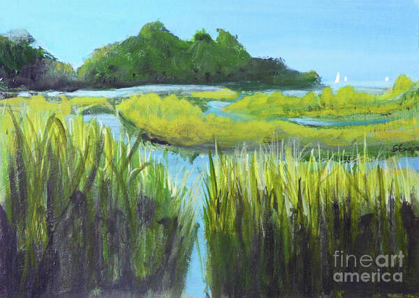 Landscape Poster featuring the painting Cape Marsh by Sharon Williams Eng