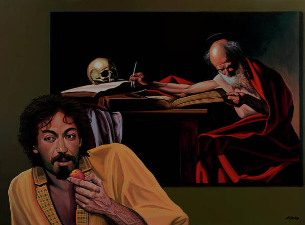 Caravaggio Having A Break Poster featuring the painting Caravaggio Having A Break by Paul Meijering