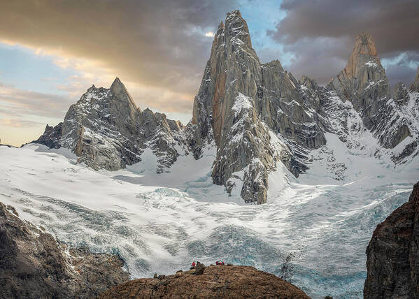 Andes Poster featuring the photograph Cerro Saint-Exupery near Laguna de los Tres by Henri Leduc