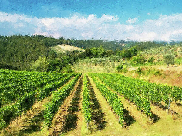 Tuscany Poster featuring the painting Chianti, Tuscany - 05 by AM FineArtPrints