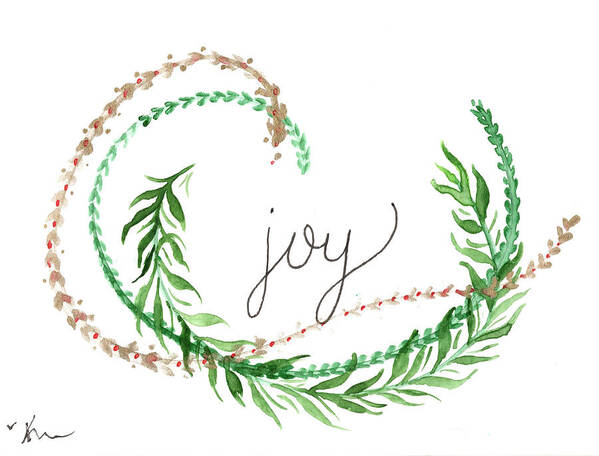 Christmas Poster featuring the painting Christmas Card Joy II by Katrina Nixon