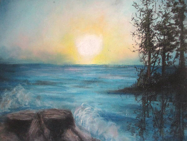 Sunset Poster featuring the painting Chromatic Sea by Jen Shearer
