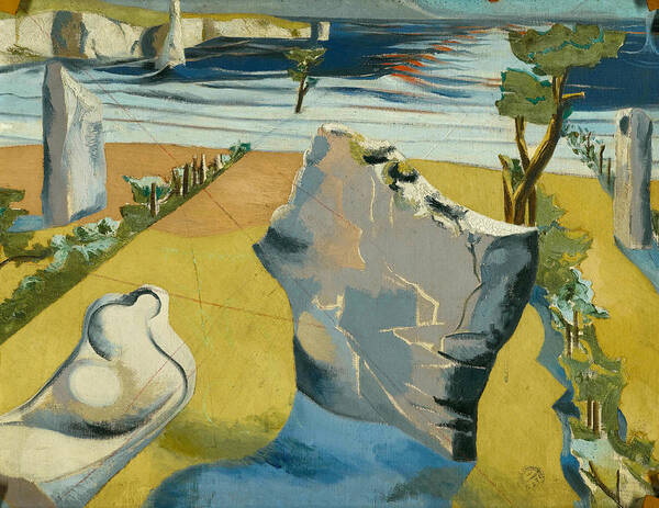 Paul Nash Poster featuring the painting Circle of the Monoliths by Paul Nash