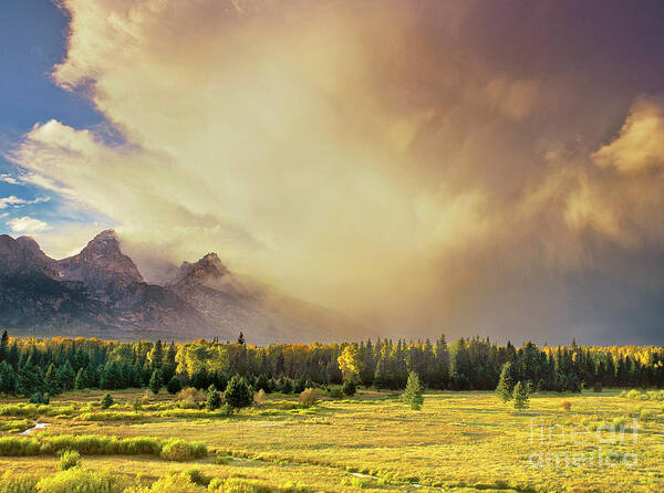 Dave Welling Poster featuring the photograph Clouds Blacktail Ponds Grand Tetons National Park by Dave Welling