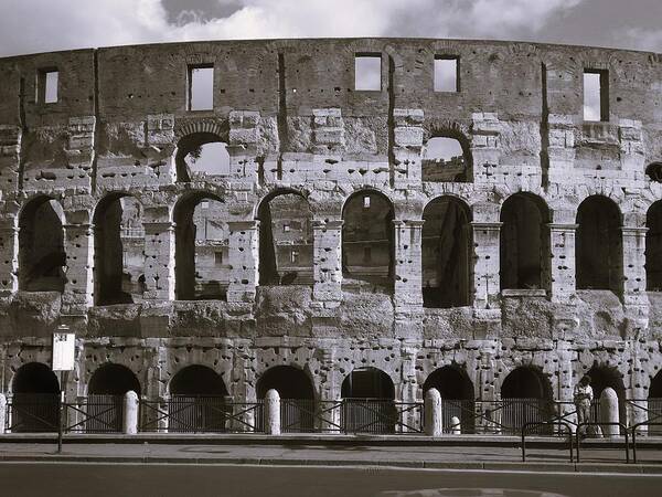 Rome Poster featuring the photograph Coliseum BW by Lisa Mutch