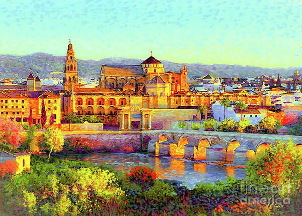 Spain Poster featuring the painting Cordoba Mosque Cathedral Mezquita by Jane Small