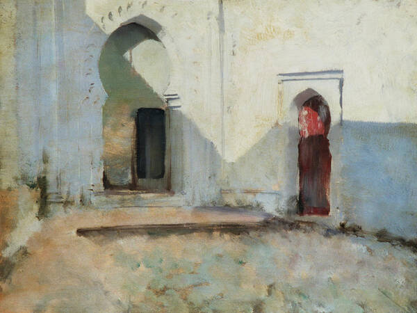 Landscape Poster featuring the painting Courtyard, Tetouan, Morocco by John Singer Sargent