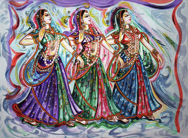 Dance Poster featuring the painting Dancers by Harsh Malik