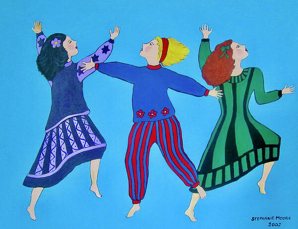 Girls Poster featuring the painting Dancing for Joy by Stephanie Moore