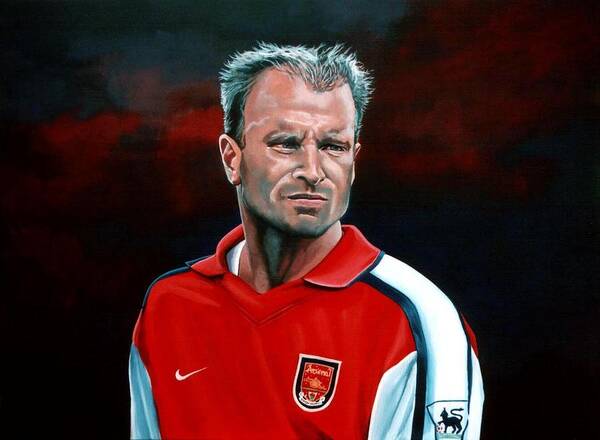 Dennis Bergkamp Poster featuring the painting Dennis Bergkamp Portret Painting by Paul Meijering