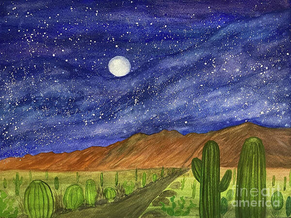 Desert Poster featuring the painting Desert Sky by Lisa Neuman