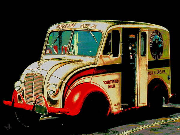 Vintage Vehicle Poster featuring the digital art Divco Milk Truck by Cliff Wilson