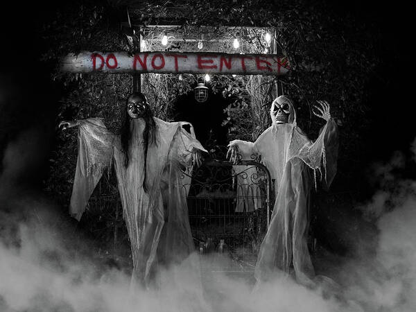 Halloween Poster featuring the mixed media Do Not Enter by Lori Deiter