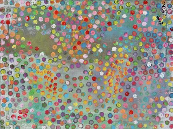 Dots Poster featuring the pastel Dots a lot by Nancy Kurtz