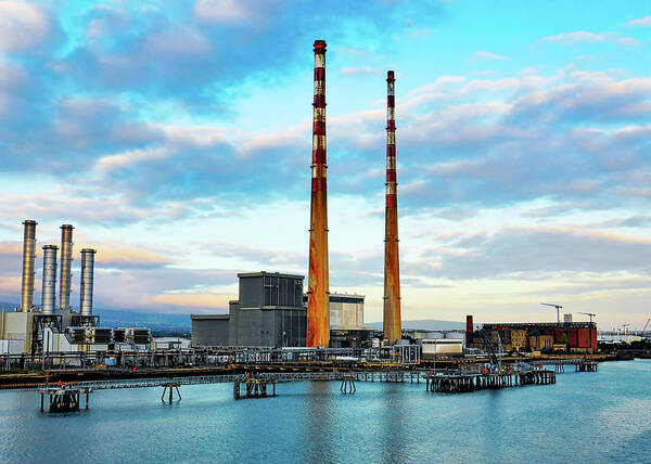 Magical Ireland Poster featuring the photograph Dublin's Poolbeg Chimneys by Lexa Harpell