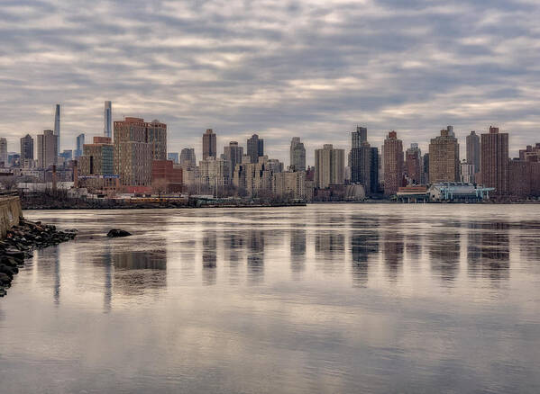 East River Poster featuring the photograph Early Evening Reflections by Cate Franklyn