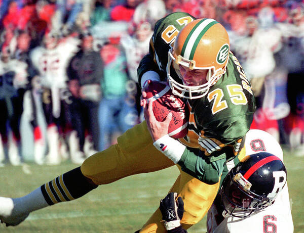 Terry Elniski Photography Poster featuring the photograph Edmonton Eskimos Football - Tom Richards 1 - 1989 by Terry Elniski