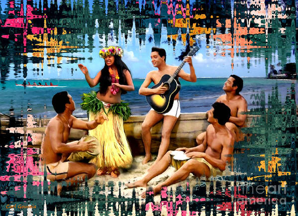 Elvis Poster featuring the mixed media Elvis Presley Digital Art Hawaii by Carl Gouveia