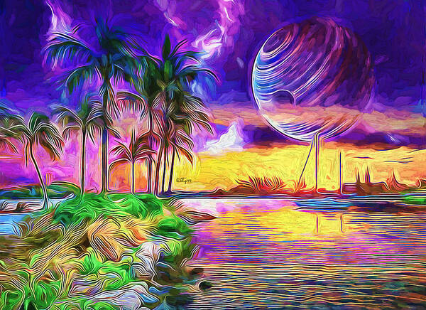 Paint Poster featuring the painting Fantasy coast by Nenad Vasic