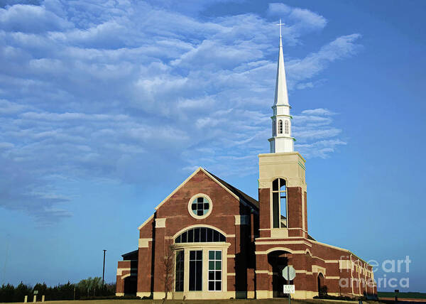 Sunrise Poster featuring the photograph First United Methodist Church by Diana Mary Sharpton