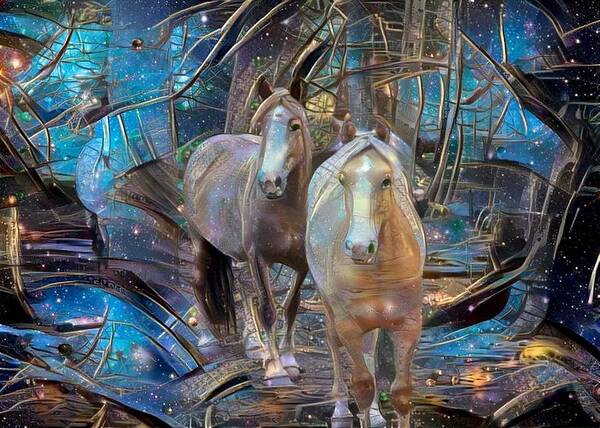 Horse Poster featuring the digital art Forest Trails 1 by Listen To Your Horse
