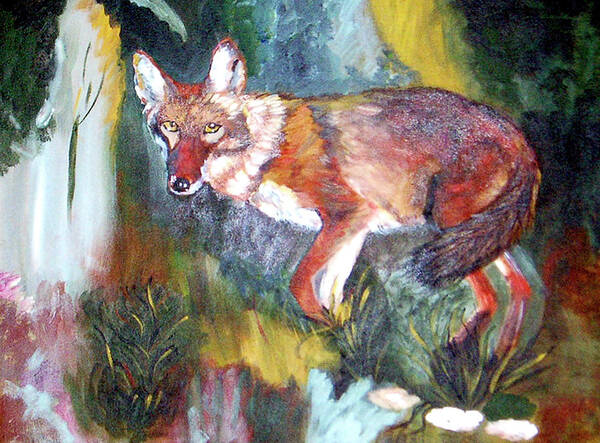 Animal Poster featuring the painting Foxy by Genevieve Holland