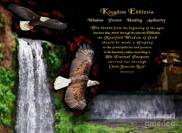 Eagle Poster featuring the digital art God's Kingdom Ekklesia by Constance Woods
