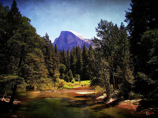Half Dome Poster featuring the photograph Half Dome From Ahwanee Bridge - Yosemite by Glenn McCarthy Art and Photography