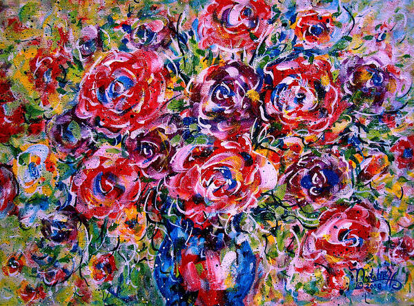 Flowers Poster featuring the painting Happy Expressions by Natalie Holland