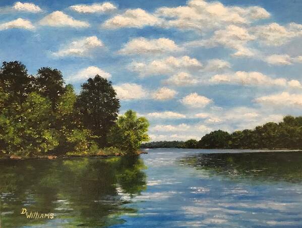 Lake Poster featuring the painting Hartwell View by Duwayne Williams