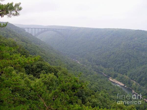 Hazy Forest Photo Poster featuring the photograph Hazy West Virginia Bridge by Expressions By Stephanie