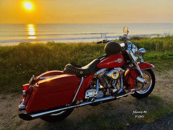 Harley Davidson Flagler Beach Florida Usa Poster featuring the photograph HD Sunrise Flagler Beach by John Anderson
