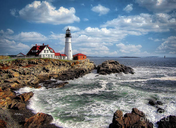 Lighthouses Poster featuring the photograph Head Light of Portland by DB Hayes