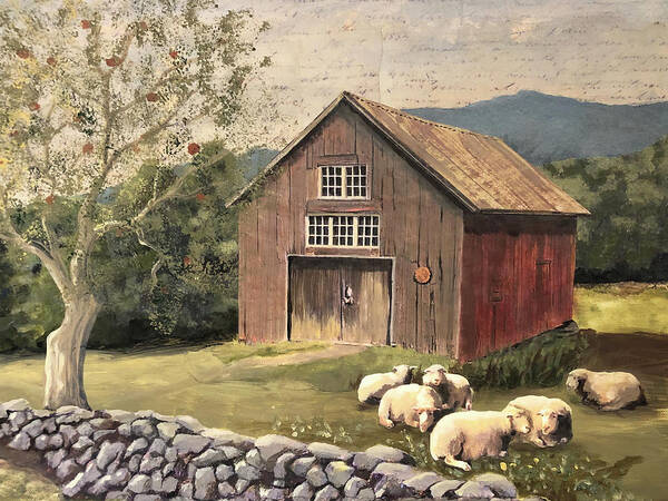 Barn Poster featuring the mixed media Henry Gould Road Barn 2 by Lisa Curry Mair