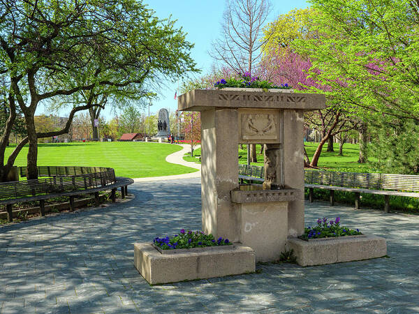 Chicagoland Poster featuring the photograph Horse Show Fountain, Scoville Park by Todd Bannor