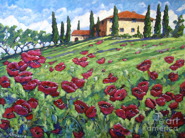 Painting Poster featuring the painting I Love Tuscany by Richard T Pranke