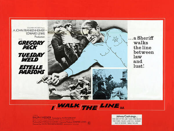 1970 Poster featuring the photograph I WALK THE LINE -1970-, directed by JOHN FRANKENHEIMER. by Album
