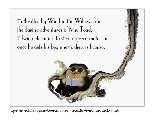 Animals Poster featuring the mixed media Inspired by the literate Mr. Toad by Graham Harrop