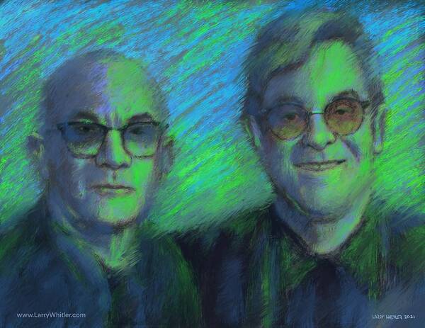 Elton John Poster featuring the digital art Ive Forgotten If Theyre Green Or Theyre Blue by Larry Whitler