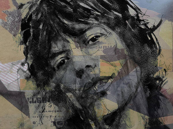 Mick Jagger Poster featuring the mixed media Jagger - Hackney Diamond by Paul Lovering