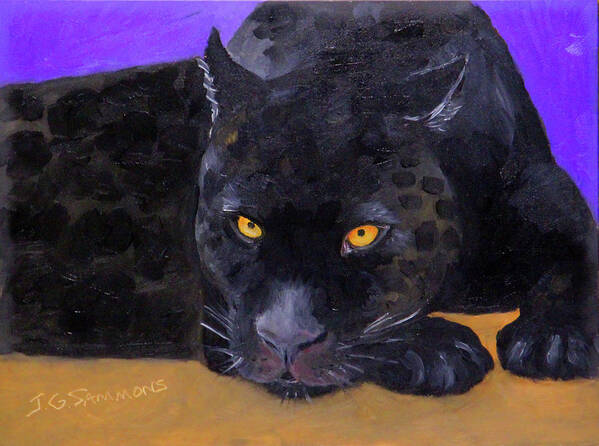Wildcat Poster featuring the painting Jaguar by Janet Greer Sammons